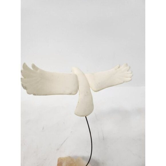 VTG 1974 Marvin Wernick Flying Seagulls In Flight Kinetic Sculpture Quartz Base - Picture 8 of 10